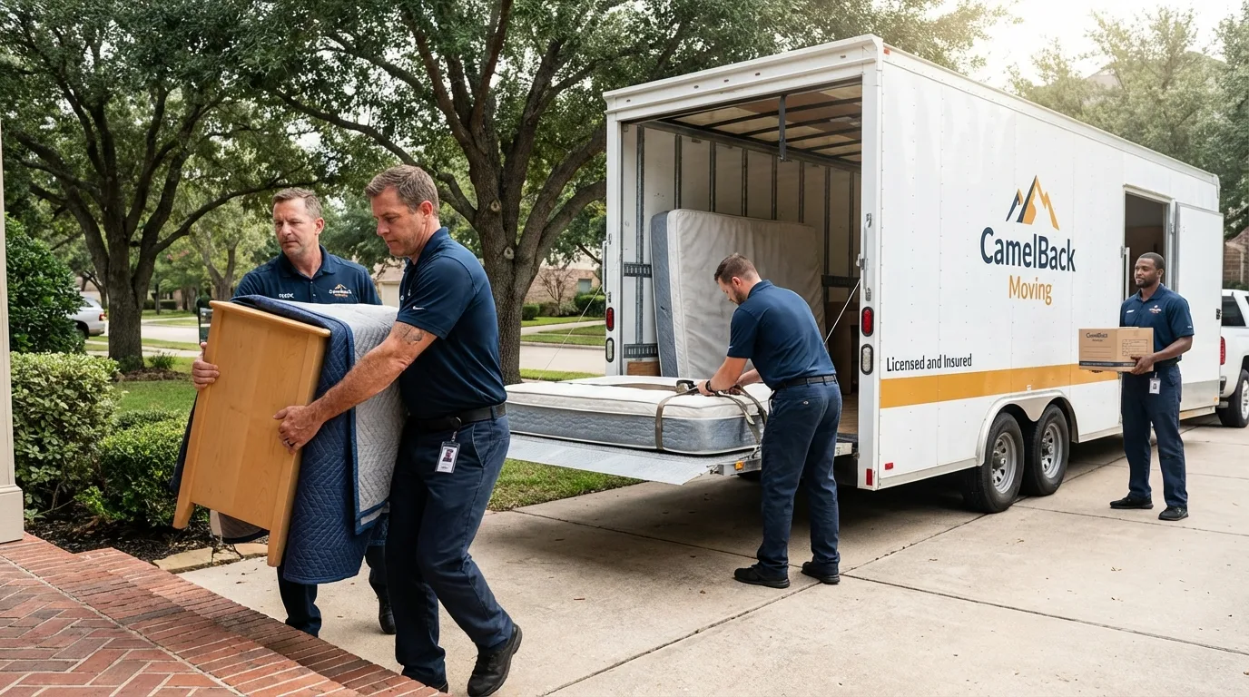 Crew loading residential truck for cross-state move from Paoli, PA
